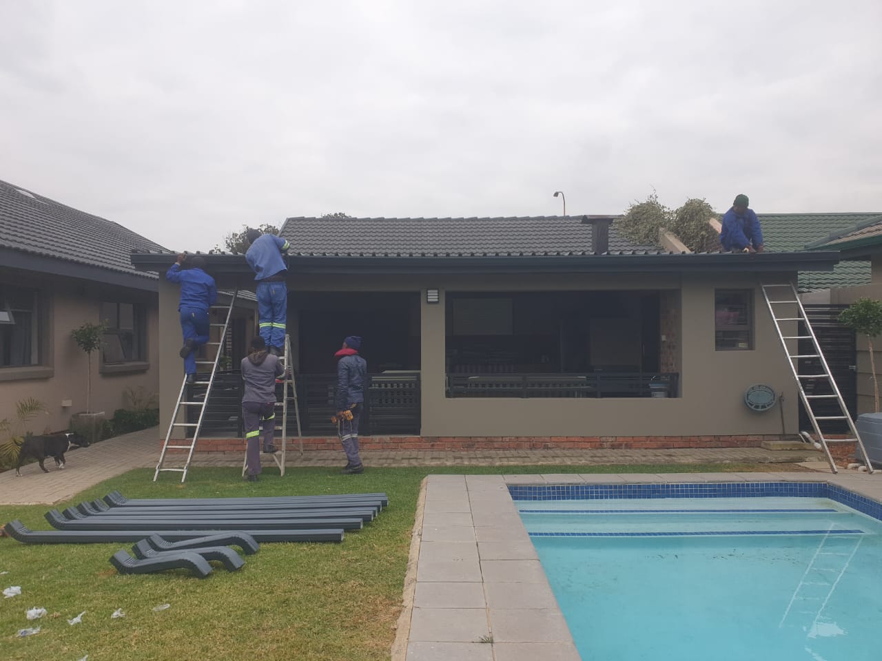 Get Guttered installation work in progress on a residential roof